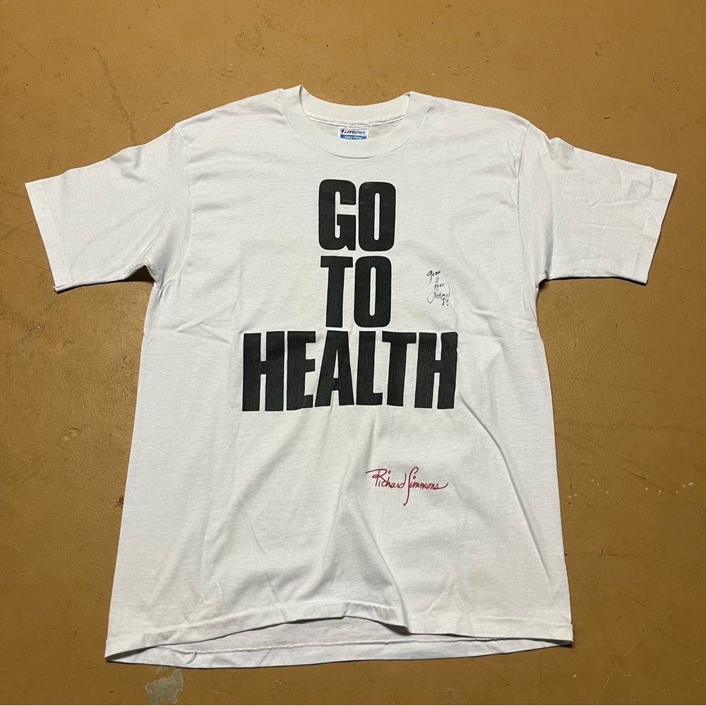 RARE Autographed 1987 Richard Simmons Go to Health Promo Tshirt XL